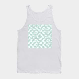 Floral Checker Board - pastel teal green Tank Top